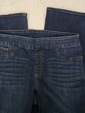 Dark Blue Women's Stretch Bootcut Jeans Size 2P (Size 12 Equivelent)
